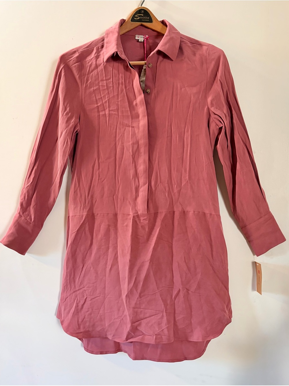 Daniel Cremieux- Dusty Rose Pink Collared Longline Tunic